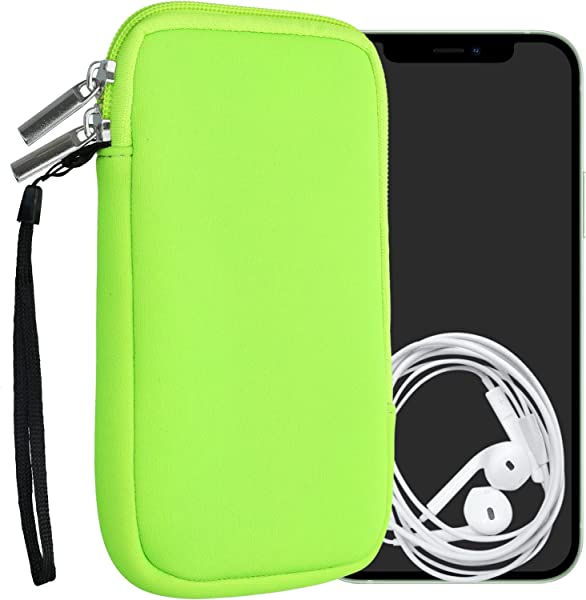クッション ポーチ XL 6.7/6.8' ネオプレン スマートフォン 保護 ケース ネオングリーン特徴全方位保護: 大切なスマホにこのスタイリッシュな保護ケースで新しい表情と強力な保護をプ