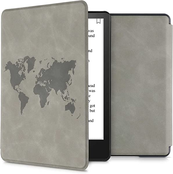Amazon Kindle Paperwhite (11. Gen 2021) 保護ケース 本ヌバックレザー 電子書籍カバー- スリーブケース...(グレー) 送料無料