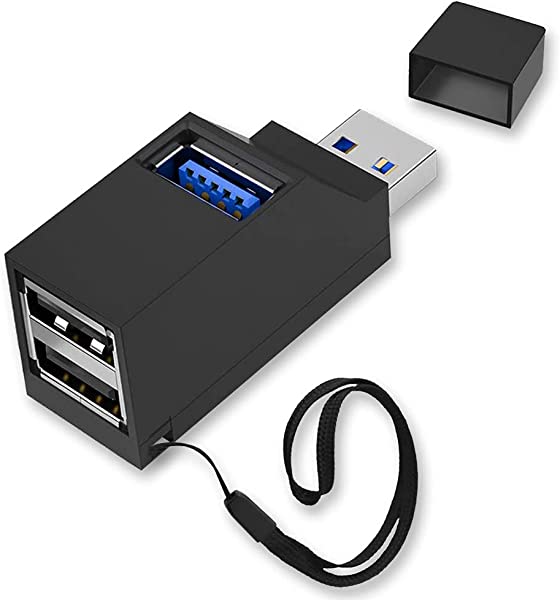 USBハブ 3ポート （ブラック）1個入り バスパワー ポート USB3.0ハブ 小型 超高速 USB コンボハブ 直挿し 機能主義 コンパクト 軽量 携帯便利 在宅勤務【幅広い互換性】様々なUSBデ