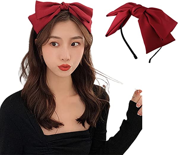 カチューシャ リボン 可愛い 髪飾り レディース ヘアバンド チャーム lolita お姫様 ヘアアクセサリー 韓国 ロリータ ガーリー ビッグリボン 手作り ヘアアクセ おしゃれ (ワインレッド)セ