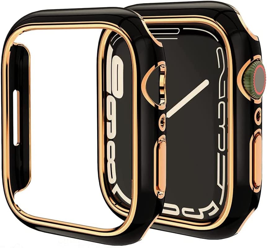 Apple Watch 8/7 ケース 45MM アップルウォッチ7 カバー 保護ケース バンパーケース PC素材 メッキ仕上げ 軽量超簿 耐衝撃性 装着簡単 Ap
