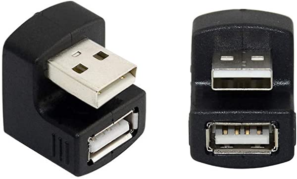 1セット アップ+ダウン USB2.0 変換アダプター A オス-メス 延長 180度 ブラック1セットアップおよびダウンアングルUSB2.0アダプターAオス-メスエクステンション180度ブラック 角