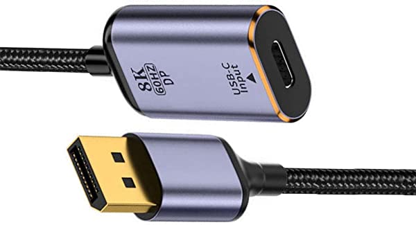 USB タイプ Cメス ディスプレイポート オス 変換 ケーブル 1.4 表示 ポート HD TV ケーブル 8K@60hz 4K@120hz タブレット型 ノートブックPC 向けUSBタイプC US