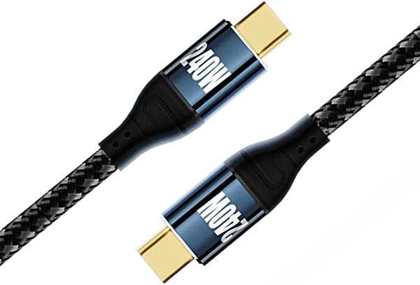 USB-C 240W Type-C ケーブル 480Mbps 48V 5A USB2.0 100W充電 ノートパソコン タブレット 電話用 50cm USB-C 240W Type-Cケーブル 480