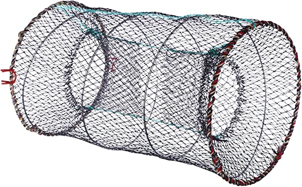漁具 魚捕り網 魚網 お魚キラー 折り畳み式 かご かご ウナギ アナゴ タコ エビ カニ 小魚 などを一網打尽 直径25CM