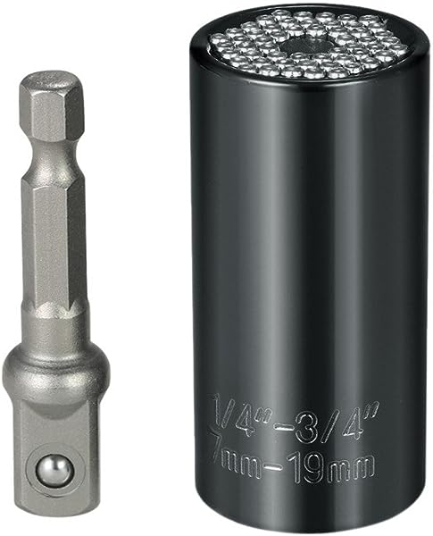 万能ソケット 多機能 ソケットレンチ セット2点セット ユニバーサルソケット 7〜19mm 対応 修復ツール パワードリル アダプタセット仕様： 材質：クロム - バナジウム鋼 カラー：ブラック+スラ
