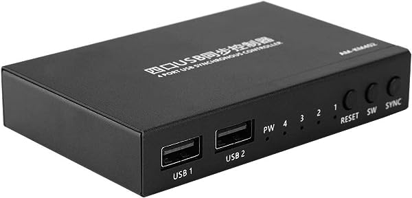 USB キーボード マウス シンクロナイザ コントローラ 4ポートスプリッタ KVMスイッチャスプリッタ 複数PC用 ゲームコントロール MAC対応