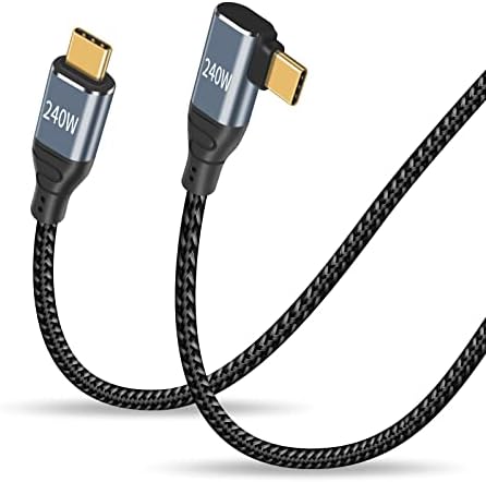 L字型 240W USB Type C充電ケーブル L型 USB タイプc オスオス 高速充電ケーブル 5A @48Vサポート 480Mbps データ同期PD3.1 Eマークチッ