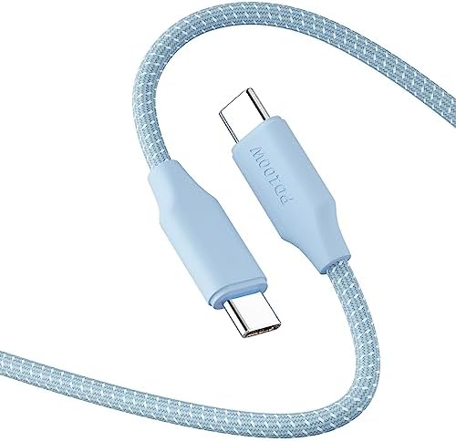 USB Type C ケーブル 50cm 100W 5A PD3.0 QC3対応 超急速充電 USB C USB C ケーブル シリコン+ナイロン編組 E-markerチップ内蔵 高速デー