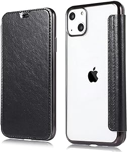 i Phone 15 ケース 手帳型 背面 クリア 透明 高級 PUレザー + TPU 衝撃吸収 軽量薄型 スマホケース i Phone15 (2023) ケース アイフォン15 手帳型ケース (i 