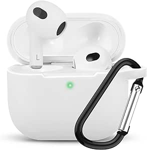 Air Pods 3 ケース 第3世代 カバー エアーポッズ 3世代 シリコン 保護 ケース カラビナ付き case フック付き キズ 指紋 防止 落下 LEDライト 見えるワイヤレス充電対応 対応 