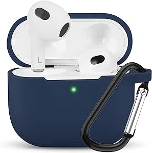 Air Pods 3 ケース 第3世代 カバー エアーポッズ 3世代 シリコン 保護 ケース カラビナ付き case フック付き キズ 指紋 防止 落下 LEDライト 見えるワイヤレス充電対応 対応 
