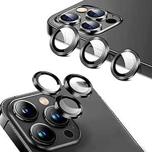 【2セット】 iPhone 14 カメラ レンズ 保護フィルム カメラフィルム ガイド枠付き 9H硬度旭硝子 強化ガラス + アルミリング 二重保護 全