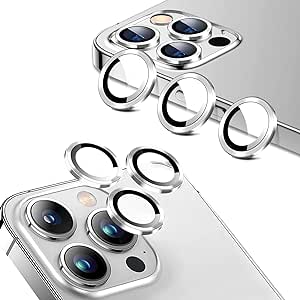 【4枚入り】 iPhone 14 カメラ レンズ 保護フィルム カメラフィルム ガイド枠付き 9H硬度旭硝子 強化ガラス + アルミリング 二重保護 全