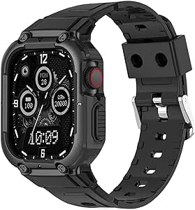 Apple Watch バンド 45mm 44mm 42mm ベルト 金属 ケース 一体型 Apple Watch Ultra2 Ultra SE2 SE 9 8 7 6 5 4 3 2 1ケース 耐