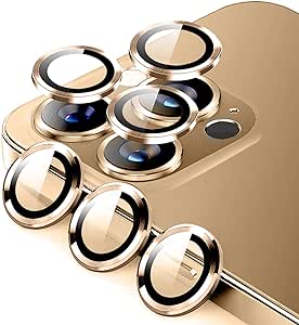 【6枚入り】 iPhone 15 Pro カメラ レンズ保護フィルム カメラフィルム ガイド枠付き 9H硬度旭硝子 強化ガラス + アルミリング 二重保護