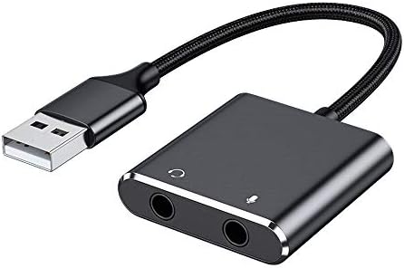 USB 3.5mm オーディオ 変換アダプタ 外付け サウンドカード USBオーディオジャックアダプター USB 3.5mm ミニ ジャック ヘッドホン・マイク端子 USB to 3.5mm オーディ