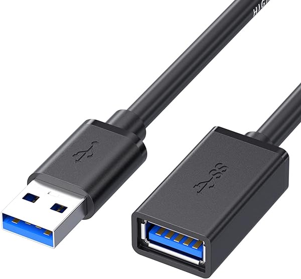 USB 延長ケーブル USB3.0 5Gbps 高速データ転送 A-A型オス・メスUSB延長線0.5 M（黒）
