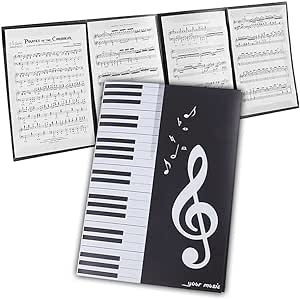 楽譜ファイル 4面 A4サイズ 書き込みできる 6枚収納可 反射しない 4ページ展開 譜面 作曲 レッスン ファイル カバー ピアノ 電子ピアノ