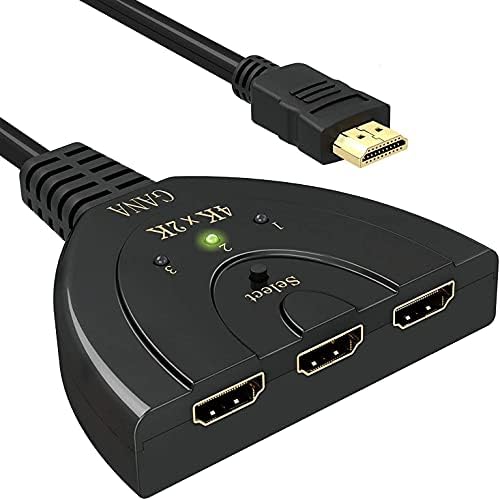 HDMI 切替器 4Kx2K HDMI分配器 セレクター 3入力1出力 金メッキコネクタ 1080p 3D (メス→オス) 電源不要 Chromecast Stick/Xbox One ゲ