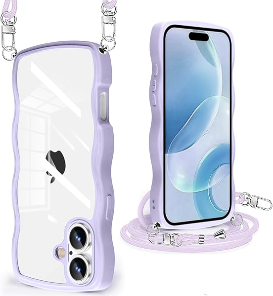 i Phone 16 ケース クリア ショルダー 耐衝撃 人気 韓国 かわいい アイフォン16 カバー 透明 スマホケース 薄型 軽量 首かけ 肩掛け 縄掛けケース ストラップ付き 取り外し可能 長さ