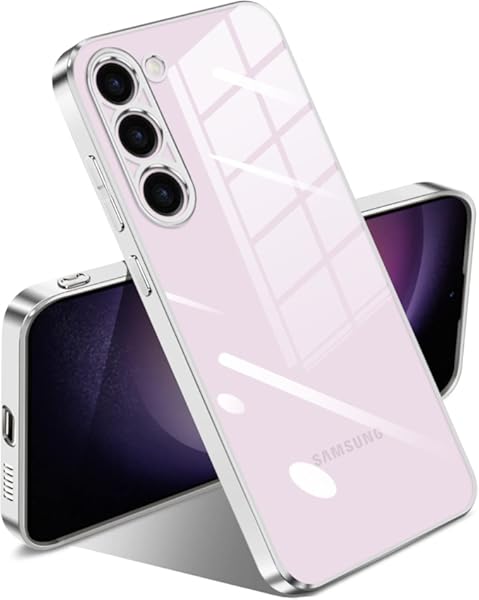 Galaxy S23 Plus ケース クリア 耐衝撃 ギャラクシーS23 Plus カバー 透明 韓国 かわいい メッキ加工 ワイヤレス充電 薄型 ソフト 軽量 TPU 変色防止 ファッション ソフ