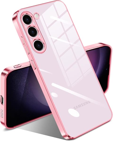 Galaxy S23 5G ケース クリア 耐衝撃 ギャラクシーS23 SC-51D SCG19 カバー 透明 韓国 かわいい メッキ加工 ワイヤレス充電 薄型 ソフト 軽量 TPU 変色防止 ファッ