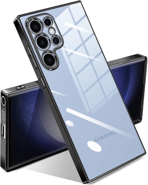 Galaxy S23 Ultra 5G ケース クリア 耐衝撃 ギャラクシーS23 Ultra SC-52D SCG20 カバー 透明 韓国 かわいい メッキ加工 ワイヤレス充電 薄型 ソフト 軽量 