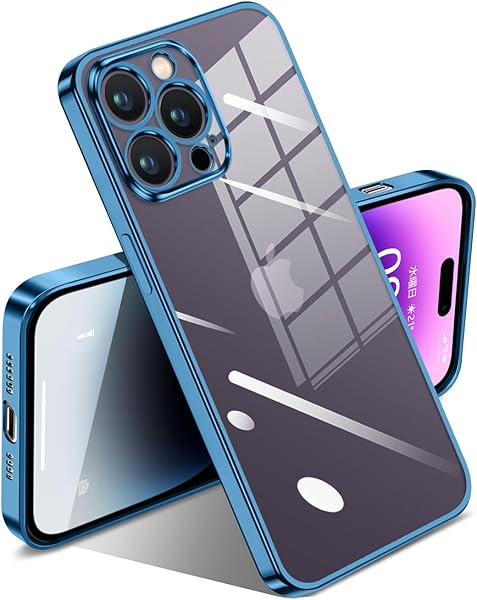 i Phone 14 Pro Max ケース クリア 耐衝撃 透明 アイフォン14 Pro Max カバー メッキ加工 変色防止 落下防止 ファッション 薄型 軽量 TPU ソフト ワイヤレス充電 人