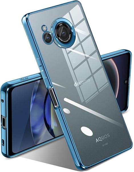 AQUOS R8 ケース クリア 耐衝撃 アクオス R8 SH-52D 透明 カバー 衝撃吸収 可愛い ソフト ワイヤレス充電 メッキ加工 薄型 ファッション 人気 滑り止め 黄ばみ防止 指紋防止 軽