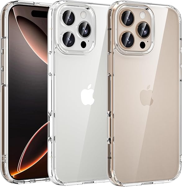i Phone 16 Pro Max ケース クリア 耐衝撃 TPU + PC 黄ばみなし レンズ保護 ストラップホール付き カバー 透明※Features【ボタン押しやすいデザイン＆ストラップホール