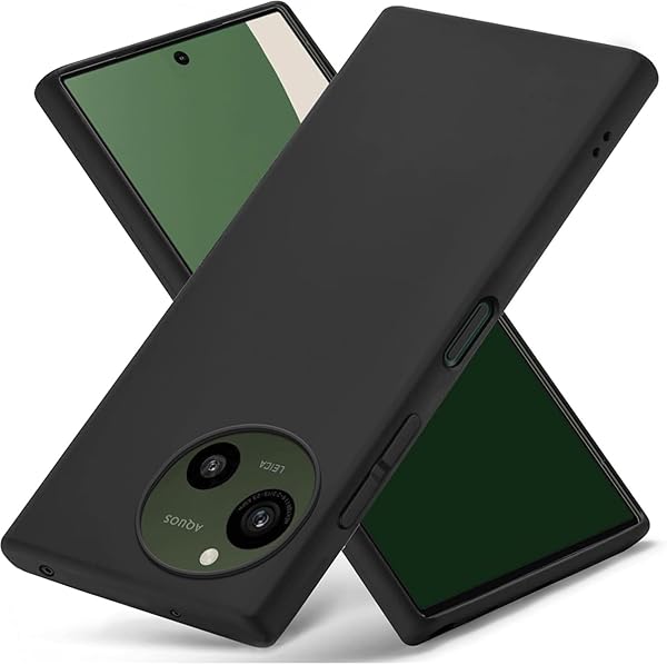 AQUOS R9 ケース ソフト シリコン 黒 TPU 薄型 カバー 傷防止 軽量 柔軟 薄型 耐衝撃 ストラップホール付 携帯便利 全面保護 SH-51E SH-M28 スマホケース マットブラック