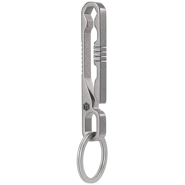 キーホルダー ベルトクリップ シンプル スタイル キーリング付き 2in1ドライバー+キーホルダー チタン 軽量 錆びない 持ち運びやすい キーチェーン ユニセックス ギフト(チタン クリップ シルバ