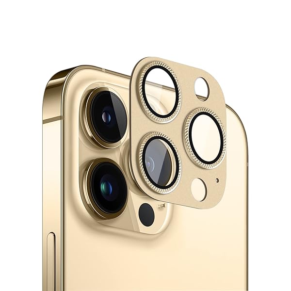 i Phone13 Pro / i Phone 13 Pro Max カメラフィルム レンズ保護フィルム ガラスフィルム レンズ保護 キズ防止 透過率99% 耐衝撃 カメラカバー (ゴールデン)商品の