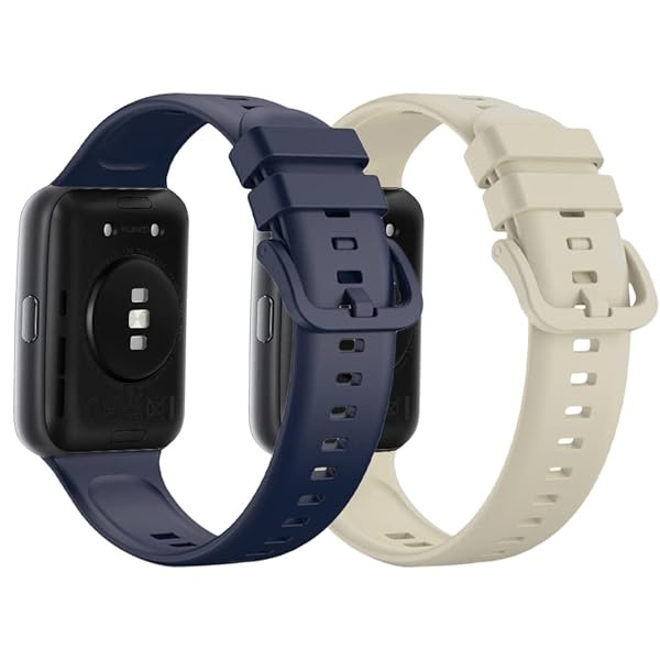 [2本セット] Huawei Watch Fit 2 バンド シリコン スポーツストラップ おしゃれ 柔軟性 防汗 コンパチブル 交換バンド Huawei Watch Fit 2 (ブルー) + (ホ
