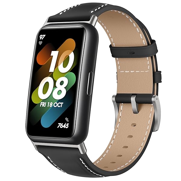 HUAWEI Band 7 バンド PUレザー素材 ベルト ソフト 柔軟性 ビジネス風 交換ベルト レディース & メンズ 革製ストラップ (ブラック)商品の説明 対応機種 Fpr HUAWE