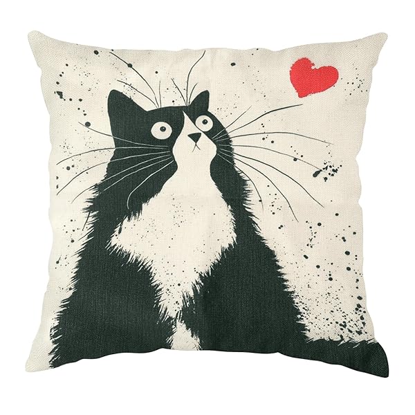 クッションカバー 2枚セット 45x45cm 汎用サイズ 亜麻 猫 萌え 人気 可愛い おしゃれ 人気 肌触り良い モダン クエア ピローケース 通気性 装飾 ソファ背当て 抱き枕カバー リビングルー