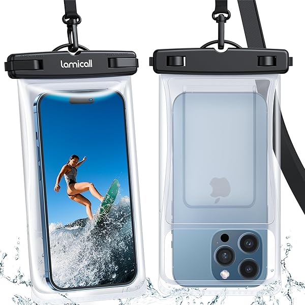 スマホ 防水 ケース 水に浮く 収納ポケット 2枚セット IPX8 浮く 海 プール お風呂 カバー 携帯 顔認証 首かけ 水泳 潜水 i Phone 16e 16 15 14 plus pro pr