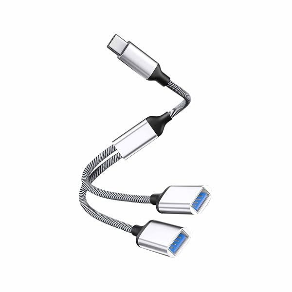 OTGアダプタ 2in1 Type-C to USB ワンドラッグ2 高速転送 プラグアンドプレイ カードリーダー / ハブ / キーボード / デジタルカメラマイク / プリンタ対応 (シルバー)【