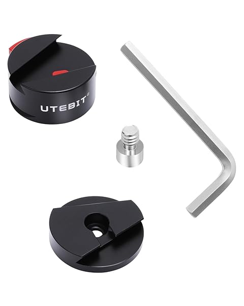 クイックシュー 40mm 円形 クイックリリースプレート 小型 アルカスイス互換 クイックリリースクランプ スライド式 1/4'ネジ 3/8'ネジアダプター付 取り付き簡単 アルカ