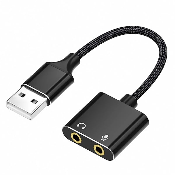 USB オーディオ 変換アダプタ 外部ステレオサウンドカード 3極 USB 3.5mm イヤホン / マイクジャックPS 4 / PS 5 / PC / ノートパソコンなどに対応するイヤホンアダプタ 