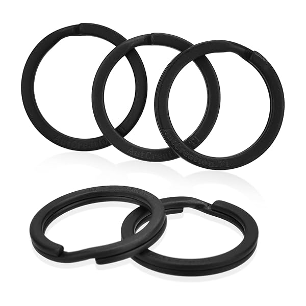 キーホルダー リング チタン キーリング 軽量 キーホルダー 外径 10mm / 15mm / 20mm / 25mm / 30mm ブラック (30mm)チタン キー ホルダー リング 5個のキーリ
