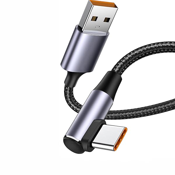 USB Type C ケーブル USB A to USB Cケーブル L字 1M ナイロン編み 5A急速充電 usb cケーブル Galaxy S 22 / S 20 Xperia Xiaomi Hu