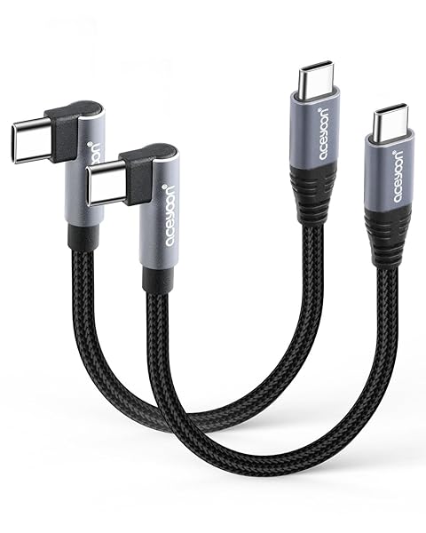USB C ケーブル 短い 10cm Type-C L字 2本 最大100W 急速充電 タイプC 単側L型 480Mbps データ同期 ctoc ケーブル 90度 垂直 オス-オス 0.1M for 